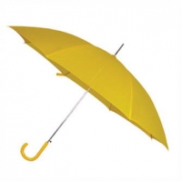 Зонт-трость с пластиковой изогнутой ручкой, полуавтомат, цвет ручки и купола жёлтый Yellow С