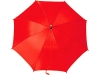 Зонт-трость с деревянной изогнутой ручкой, полуавтомат, цвет купола красный 179 C