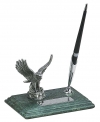 Настольный набор: ручка шариковая, цвет чернил - черный, статуэтка орёл из стали, на мраморной подставке, 14,5 х 9 х 1,8 см, мрамор