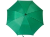 Зонт-трость с деревянной изогнутой ручкой, полуавтомат, цвет купола зелёный 349 C