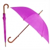 Зонт-трость с деревянной изогнутой ручкой, полуавтомат, цвет купола фиолетовый 254 С